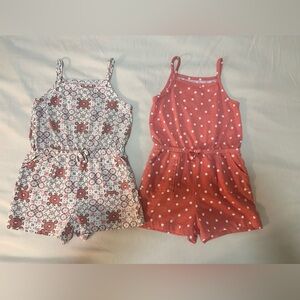 Wonder Nation Red and White Patterned Romper Set